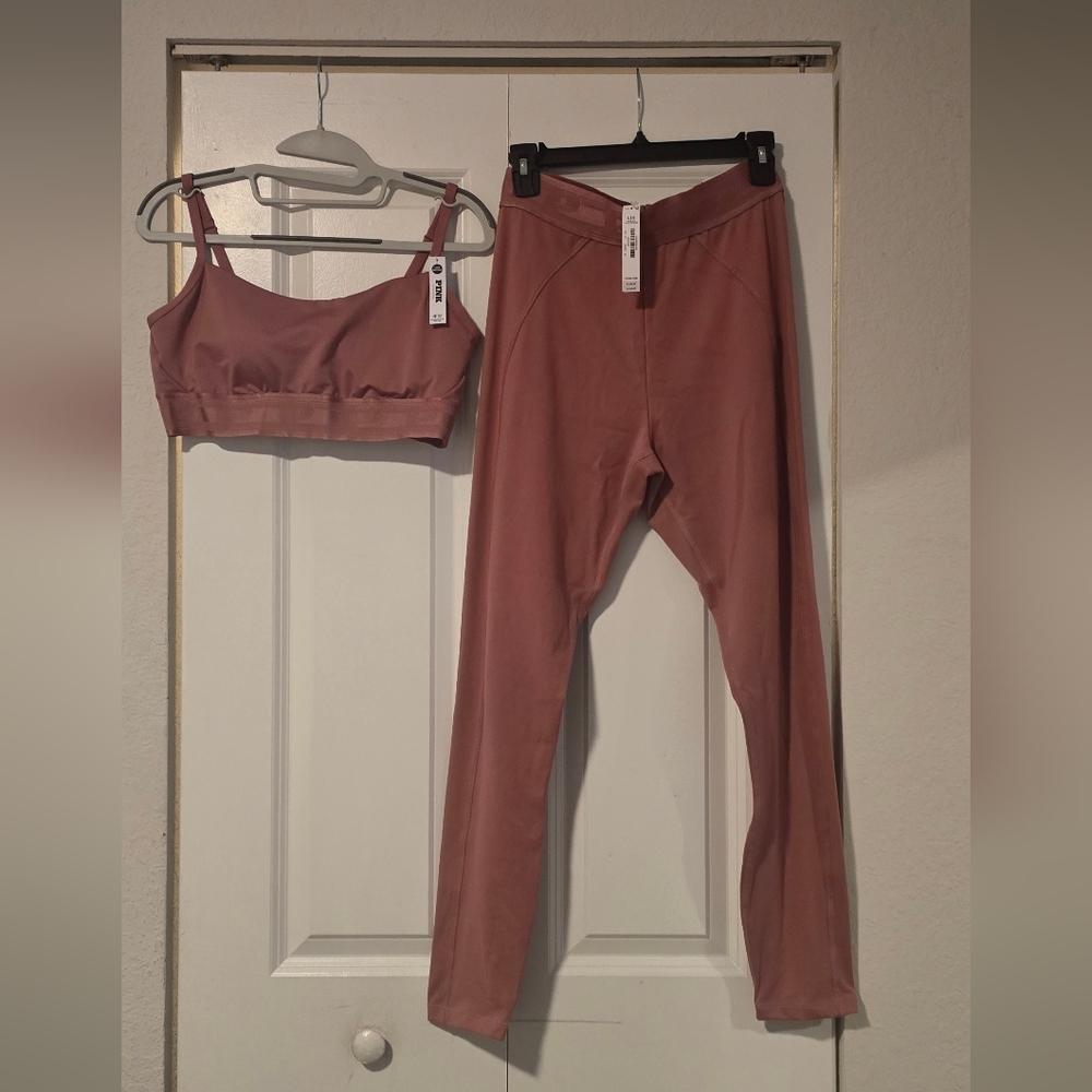 PINK Victoria's Secret Dusty Rose Leggings Set